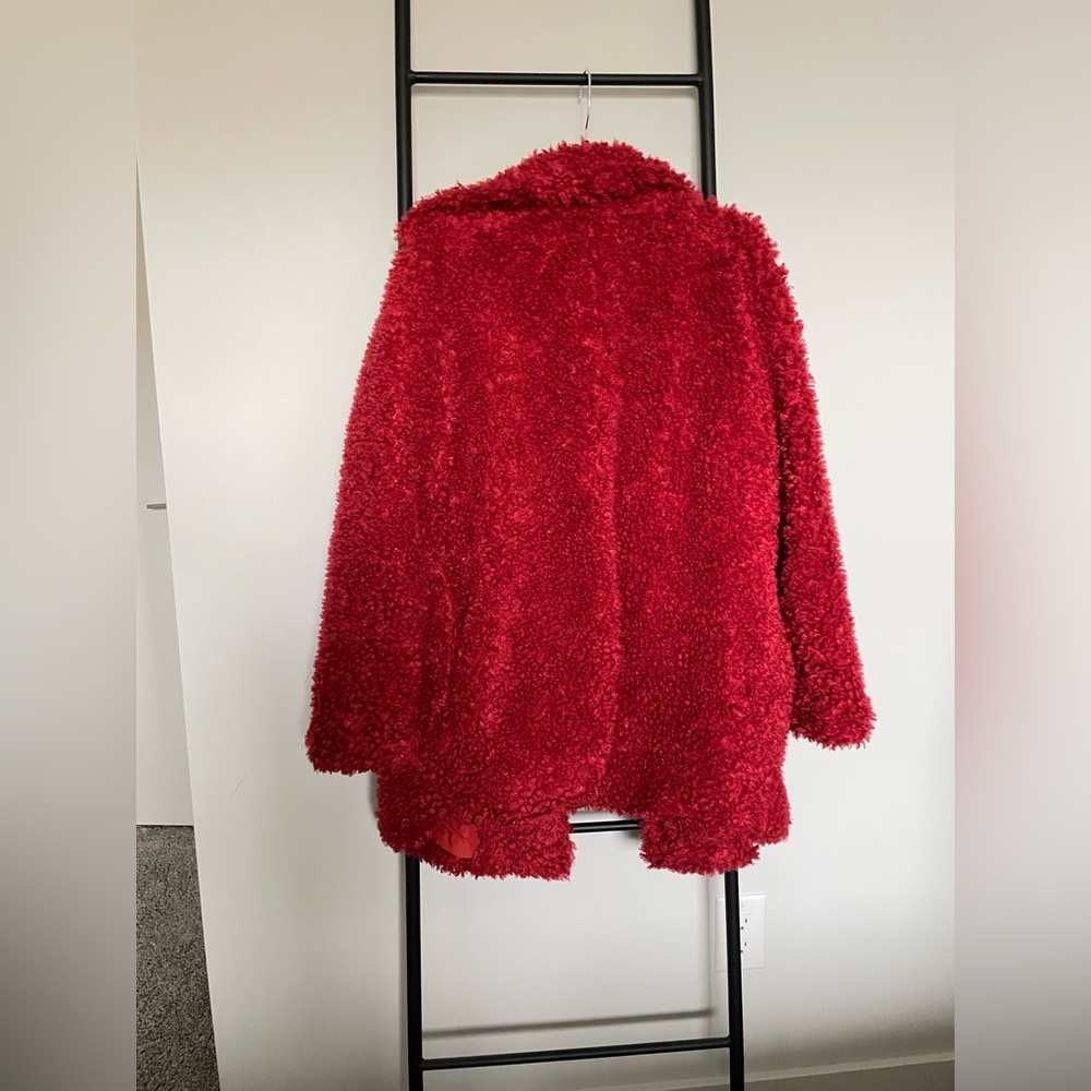 Red Fluffy Jacket - Picture 4 of 4
